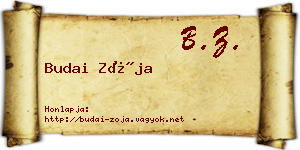 Budai Zója névjegykártya